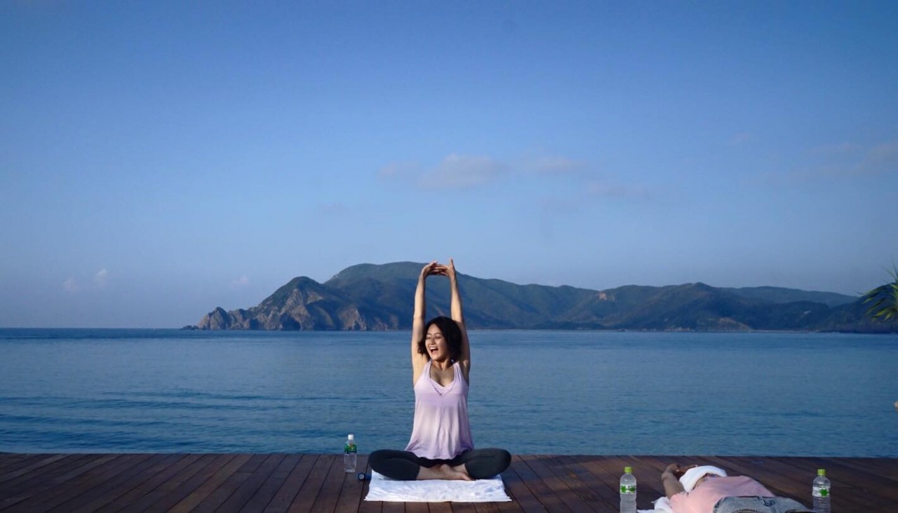 早起きしたら、ヨガもできますよ。