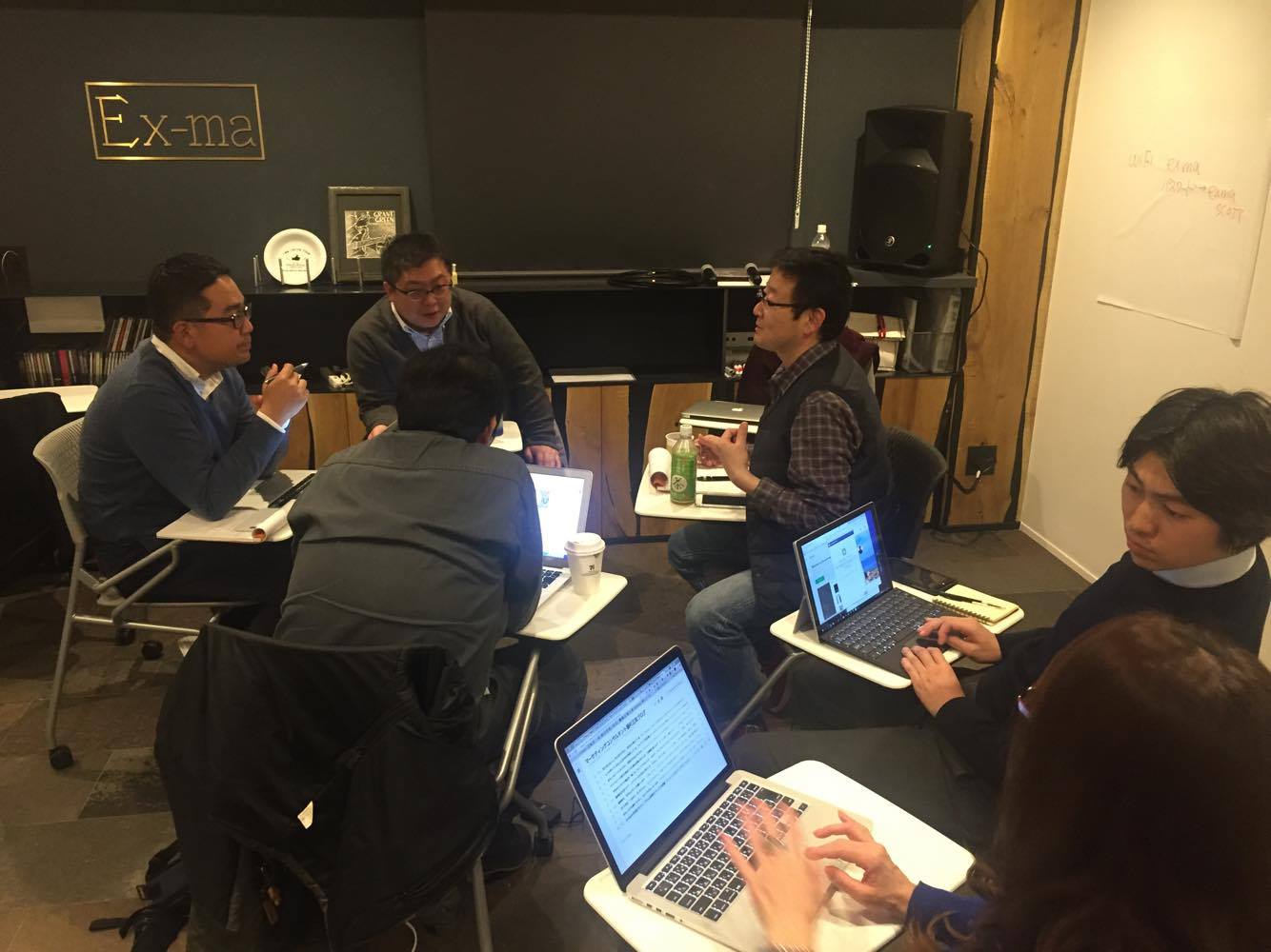 グループワーク中。やっぱりエヴァって楽しい。