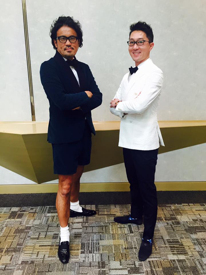 親友マツモッティと講演前に。