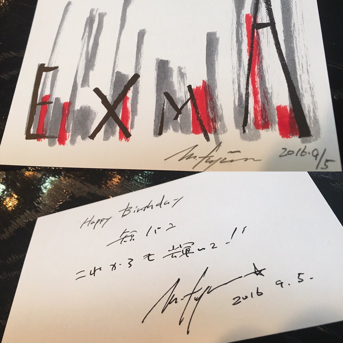 藤村先生から誕生日のメッセージカードもらいました。